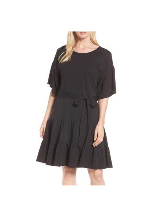 bobeau Dresses & Skirts - Bobeau Drop Waist Ruffle Cotton Dress( Petite)